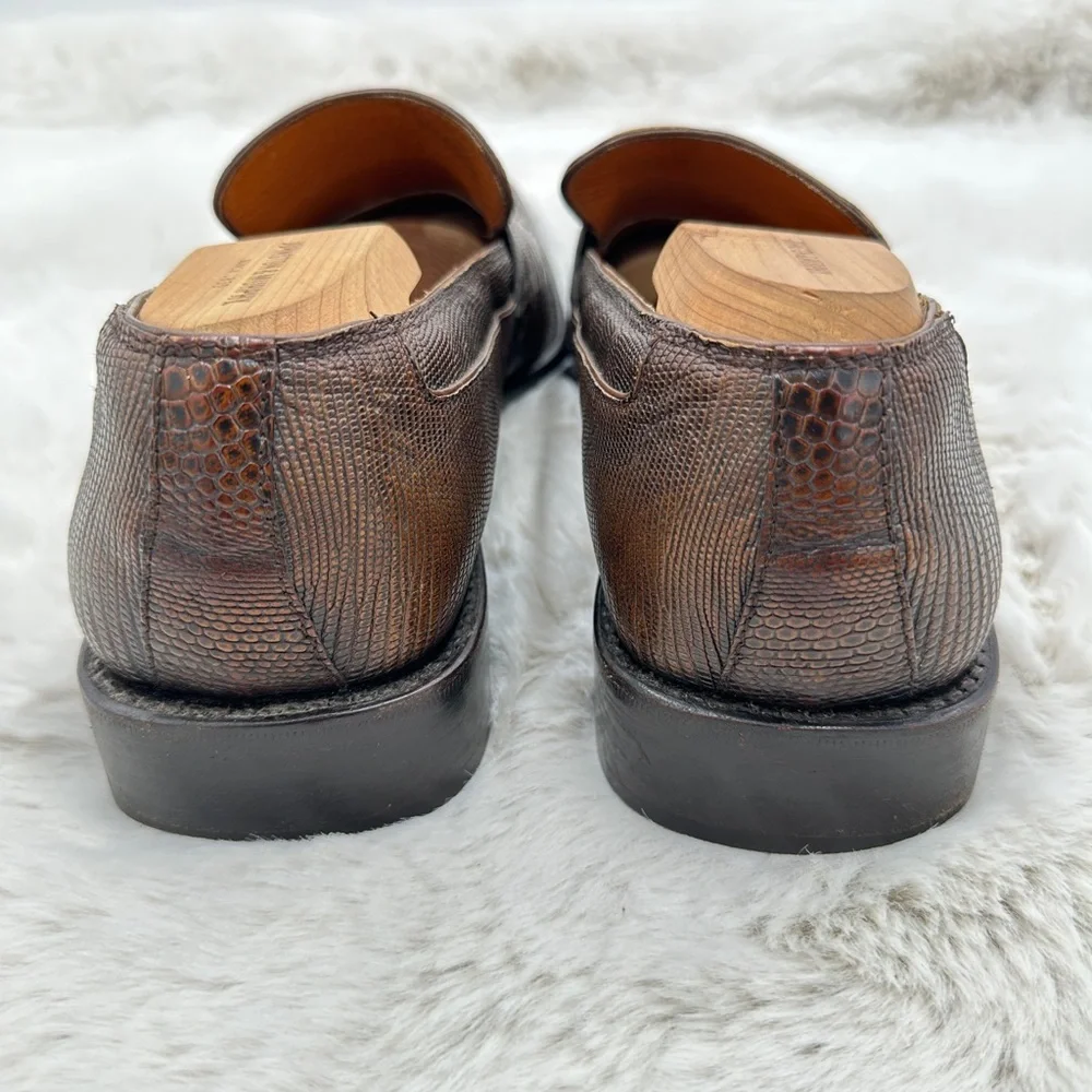 Salvatore ferragamo Lavorazione tramezza lizard Mens‎ loafers 11 D brown leather